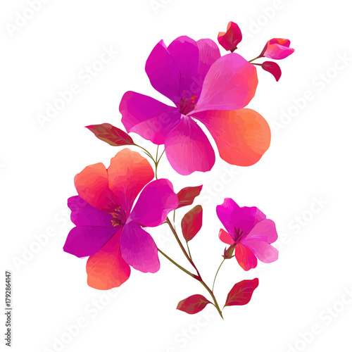 a beautiful Simple flat 2D icon vibrant honesty flower isolated on a white background, vector, flat design, animation design, simple flat 2D icon, minimalist design, vector design