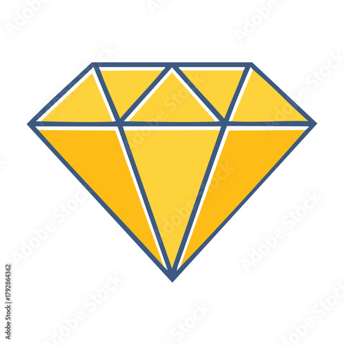 Stylized Yellow Diamond Gemstone Icon