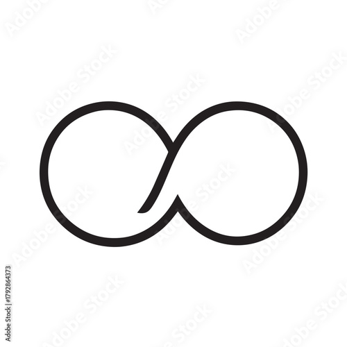 A simple infinity symbol, representing endless possibilities and continuous flow in a minimalist design