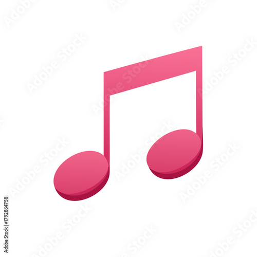 Pink eighth note symbol musical notation illustration graphic
