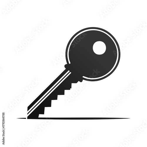 Key with Staircase Silhouette Symbolizing Opportunity and Success