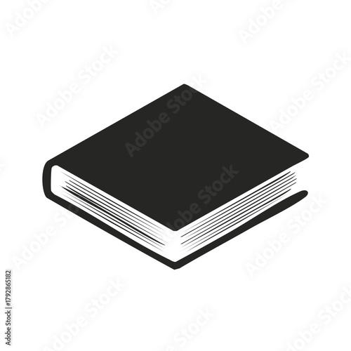 Closed Hardcover Book Isometric Icon Silhouette
