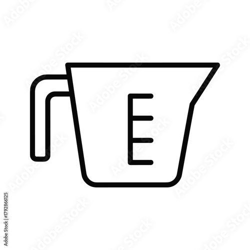 Illustration of a measuring cup, , perfect for baking and cooking designs