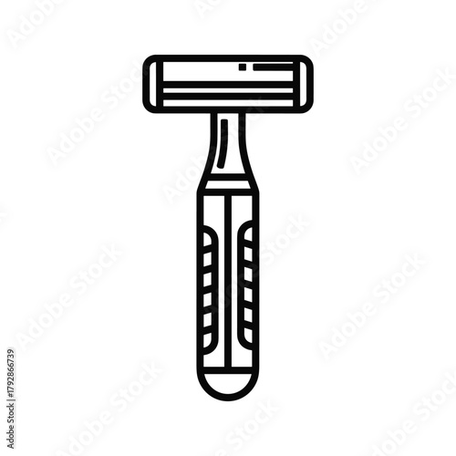 Line art icon of a disposable razor