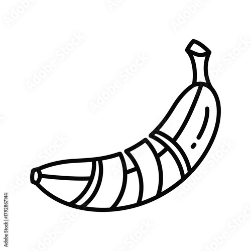 Illustration of a sliced banana, a healthy and delicious tropical fruit