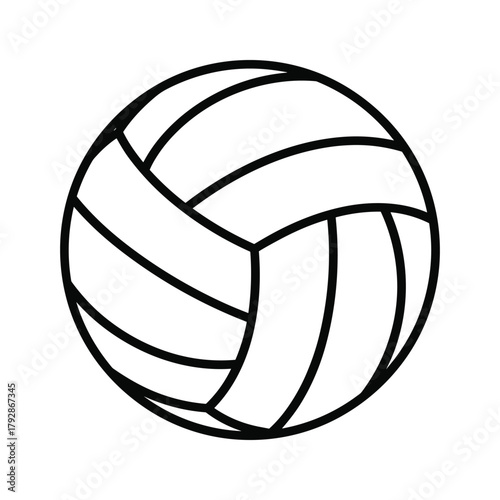 Simple black outline drawing of a volleyball