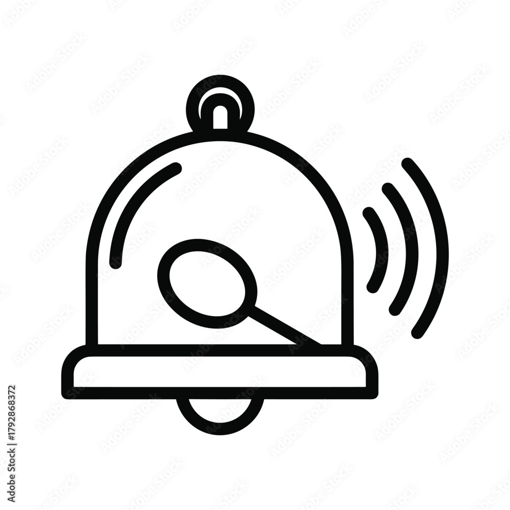Obraz premium Bell icon with sound waves