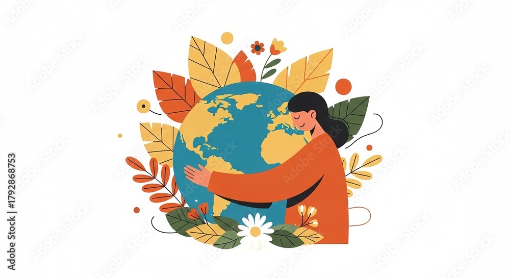 Fototapeta premium Person Hugging Planet Earth