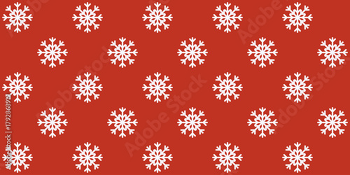 Christmas, new year seamless pattern, snowflakes line illustration