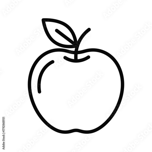 Illustration of a fresh apple with a leaf, a healthy and delicious fruit