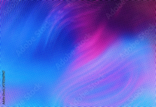 Wall Mural Abstract closeup of a vivid neon dot pattern on a smooth gradient background, bl