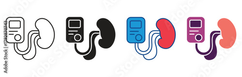  Dialysis icon set. Kidney Dialysis Fluid Icon ,Isolated On White Background, vector illustration.