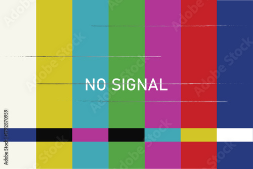 Tv screen no signal vector. Technical Difficulties screen tv color bars . Vector illustration. eps 10