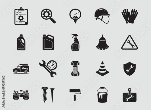 Tools and Repair Solid Icon Pack for Technical Services