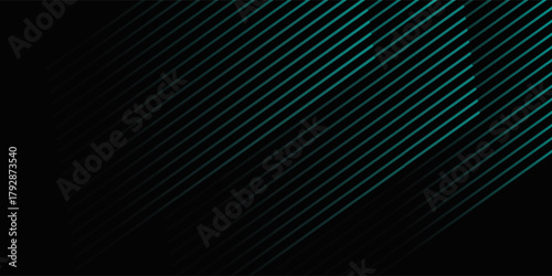 abstract black background with diagonal lines, cyan color, modern, eps10 vector.