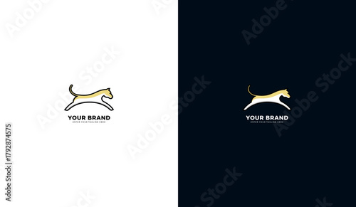 Fastest running cheetah logo, fast running cheetah icon, fastest animal symbol, template design