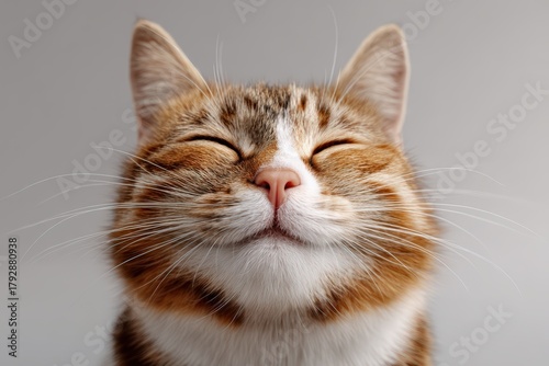 Close-up of a content cat w...