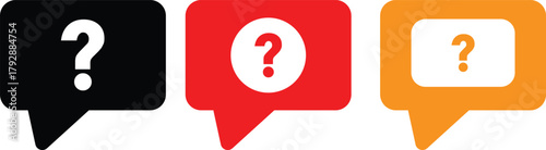 question box icon set. Ask mark sign. Inquiry and help desk signs. Help and Support Icons

