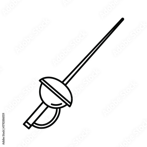 Fencing sword icon, representing combat and sport
