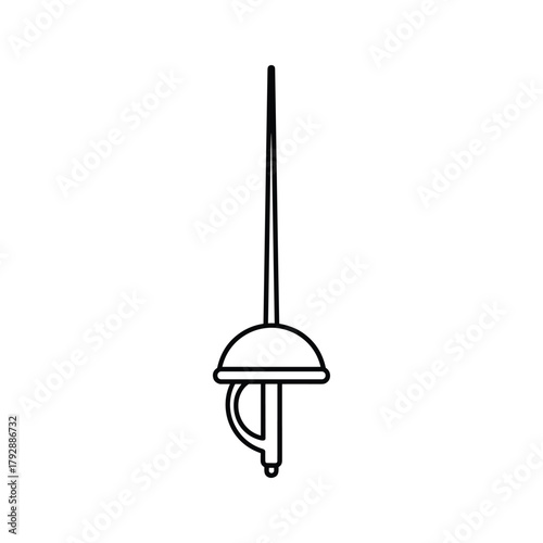 Outline of a fencing sword
