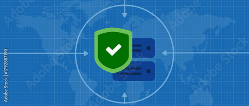 DDoS Protection Concept: Server Security Shield