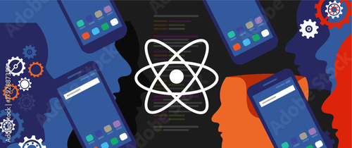 React Native Mobile App Development Concept Illustration