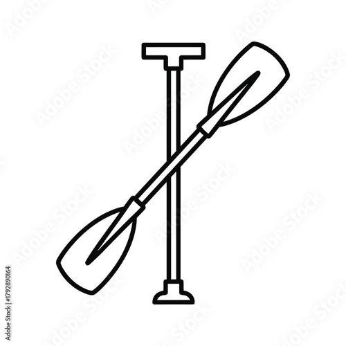 Two crossed paddles for kayaking or canoeing