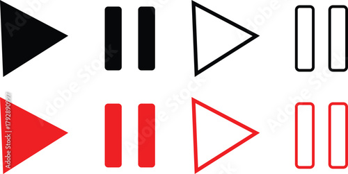 media player button icon. play and pause buttons icon. Social media elements. Digital player monochrome progress bar for music
