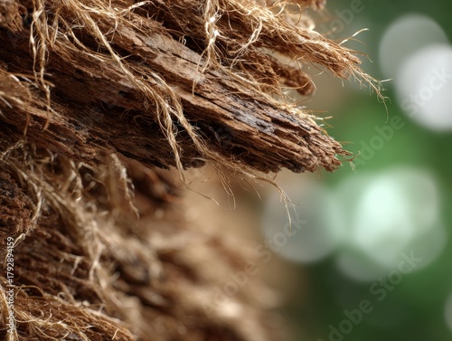 Frayed fibers of weathered ...