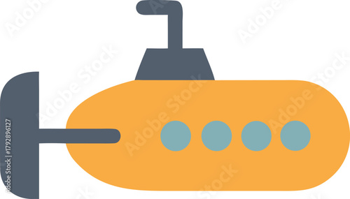 Vector icon of a submarine. Vector illustration