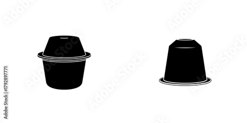 Reusable coffee capsule on transparent background