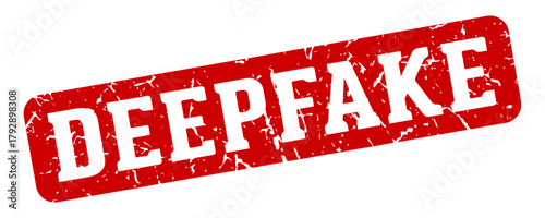 deepfake rectangular sign. deepfake stamp