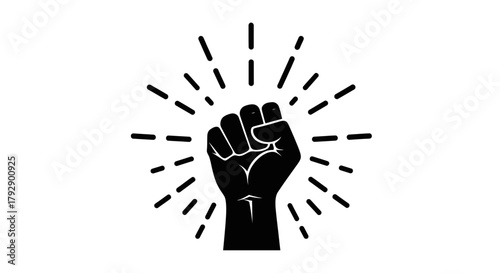 Powerful raised fist symbolizing protest strength and revolutionary spirit igniting change for a better future.