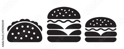  Classic Single Burger Icon. Vector EPS 10