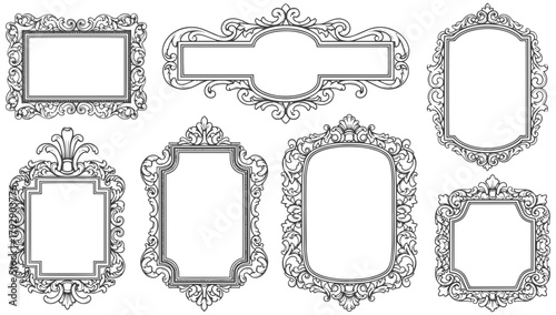 Elegant ornate decorative frames for unique design projects and vintage aesthetics