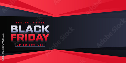 Black friday sale banner design concept, template for media promotion and social media business post