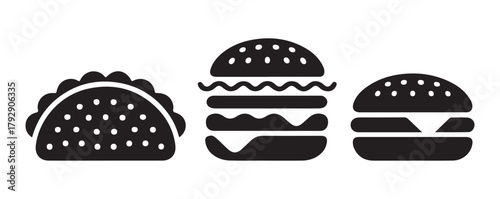  Double Patty Burger Icon Vector Illustration Eps 10