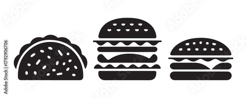  Double Patty Burger Icon Vector Illustration Eps 10