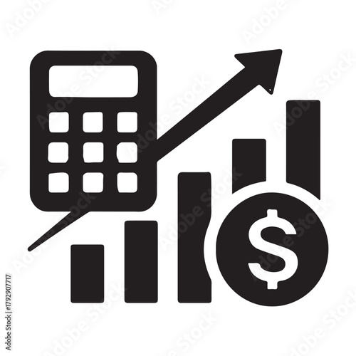 Finance icon vector silhouette