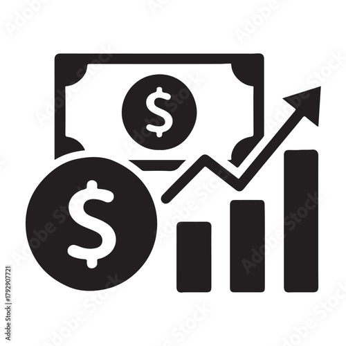 Finance icon vector silhouette