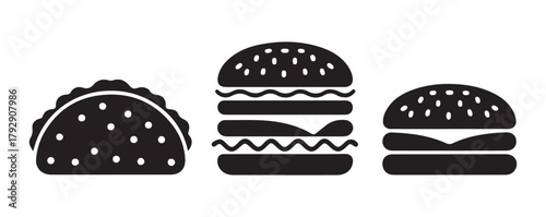  Double Patty Burger Icon Vector Illustration Eps 10