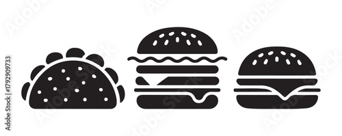  Double Patty Burger Icon Vector Illustration Eps 10