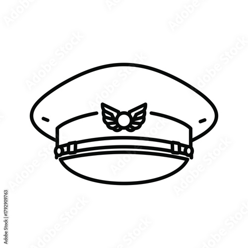 Pilot hat with wings emblem