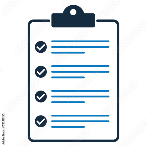 Clipboard Icon with Checklist – Vector Outline Symbol of Survey, Form, and Task Management with Checkboxes