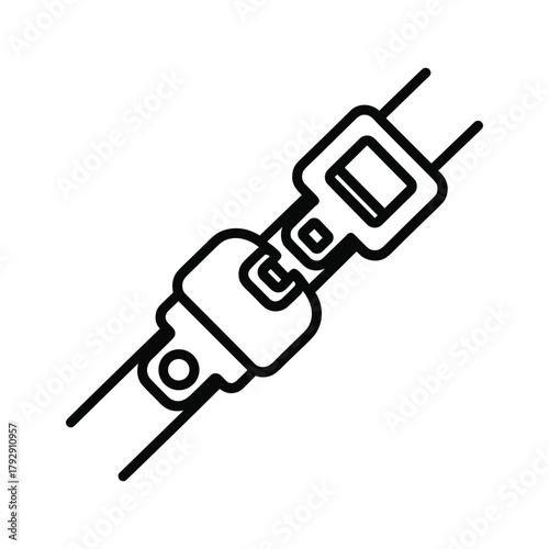 Seat belt buckle and strap