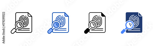 Evidence icon set multiple style collection