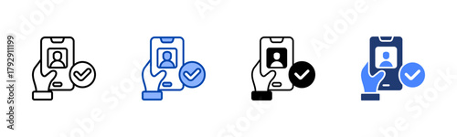 Verification icon set multiple style collection