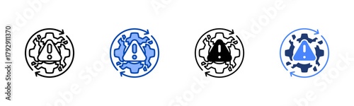 Inefficiency icon set multiple style collection