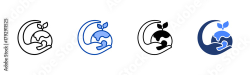 Environmental Issues icon set multiple style collection