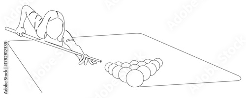 billiards line art style vector 6.eps